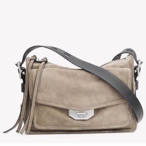 NWT Rag and Bone Small Field Messenger Crossbody in Warm Gray Suede